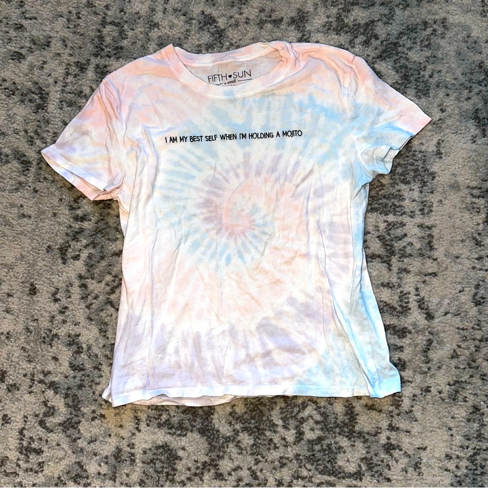 Mojito embroidered tie dye tee